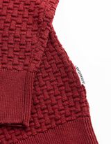 Pullover - mit Struktur - Dunkelrot