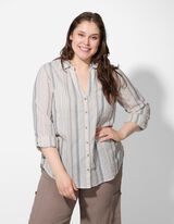 Bluse - Streifen - weiß