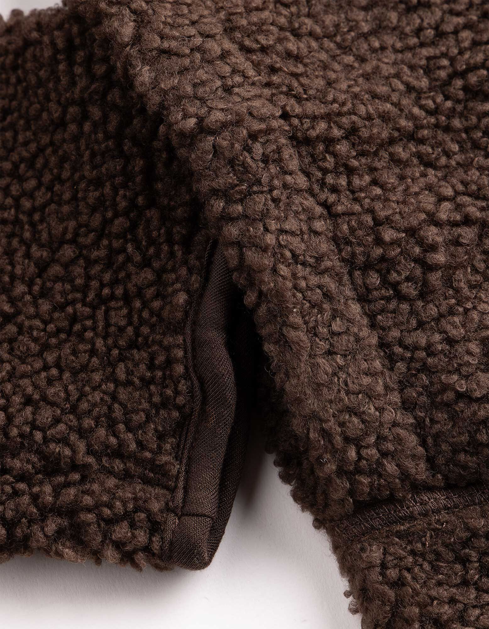 Sweatjacke - Teddyfell - Dunkelbraun