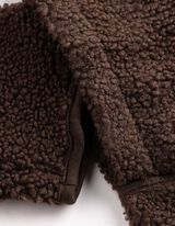 Sweatjacke - Teddyfell - Dunkelbraun