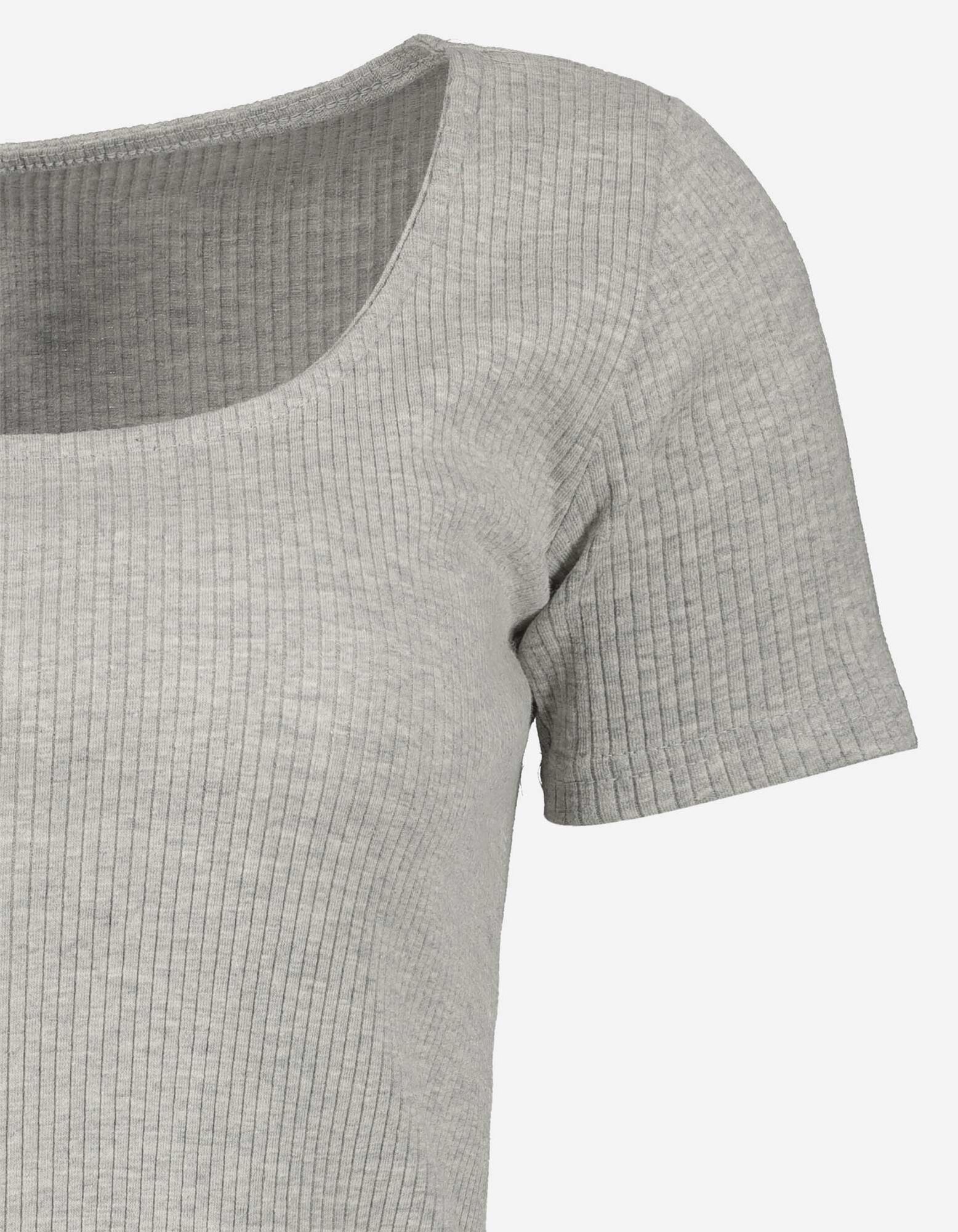 T-shirt - Encolure carr&eacute;e - Gris