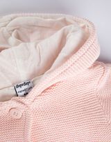 Pleteni kardigan - vezivanje - roze