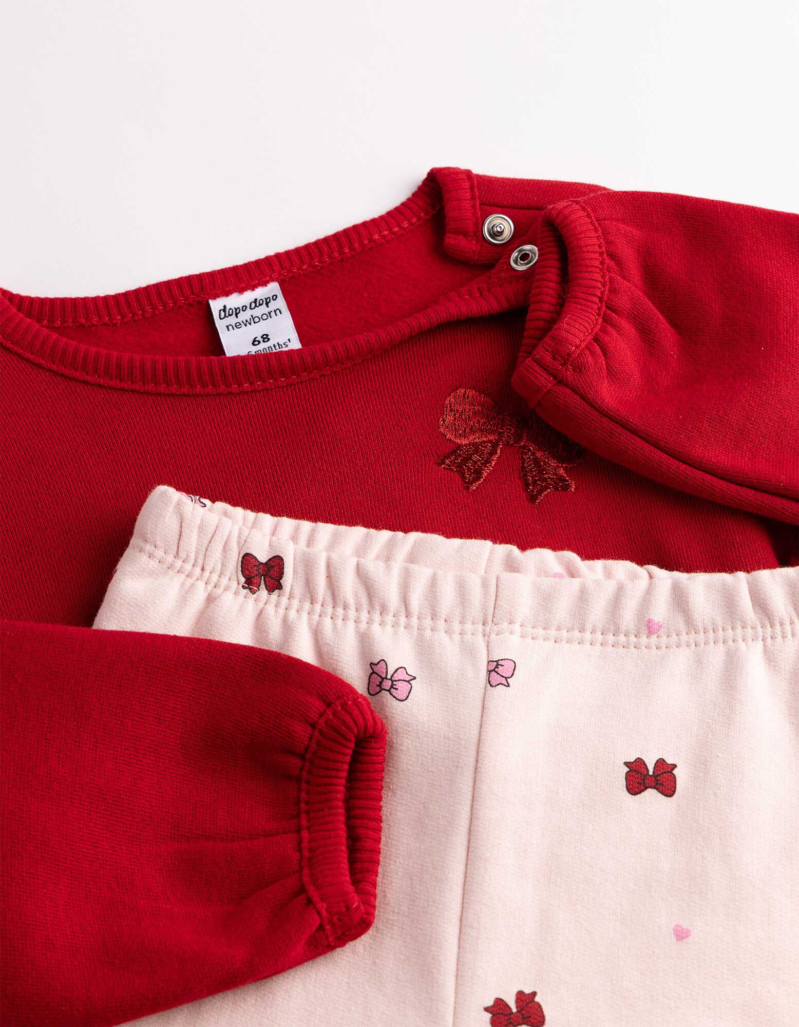 Set aus Sweatshirt und Leggings - Thermoeffekt - Rot