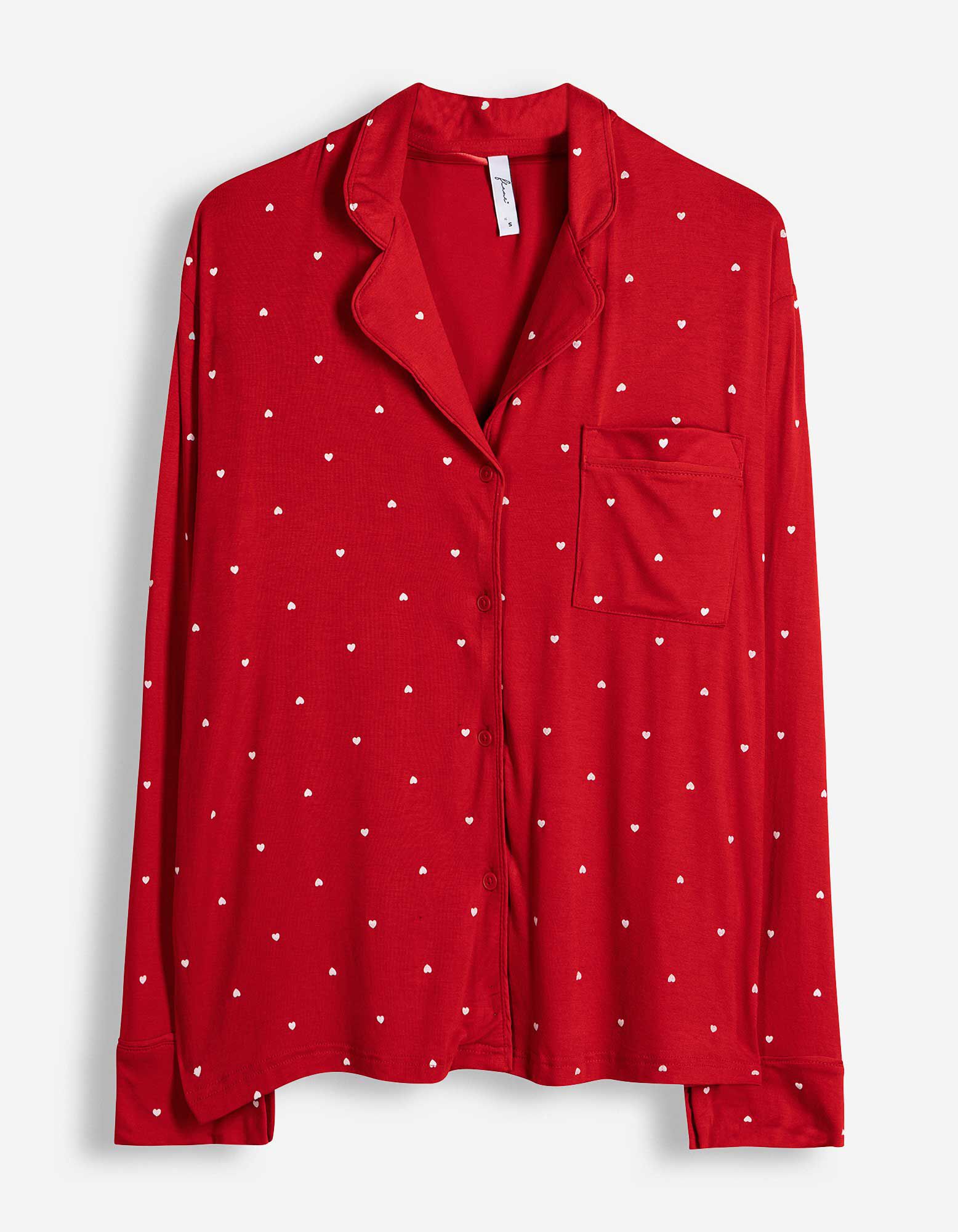 Pyjama Set aus Shirt und Hose - Rot
