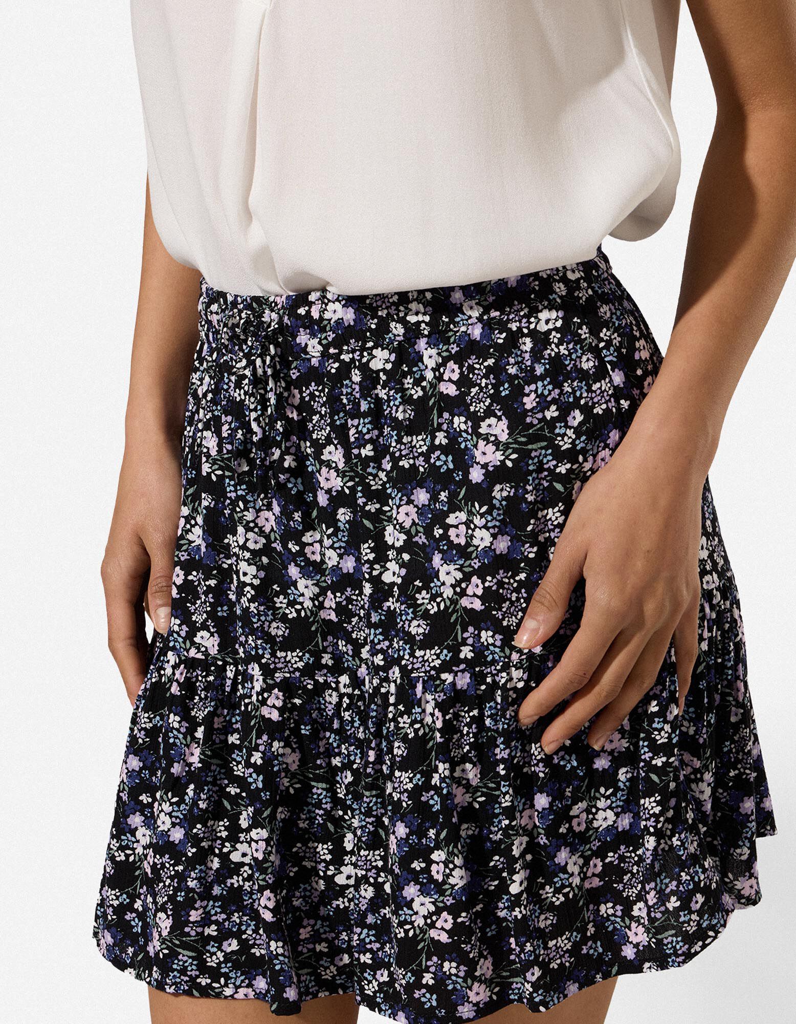 Skort - Elastischer Bund - Schwarz