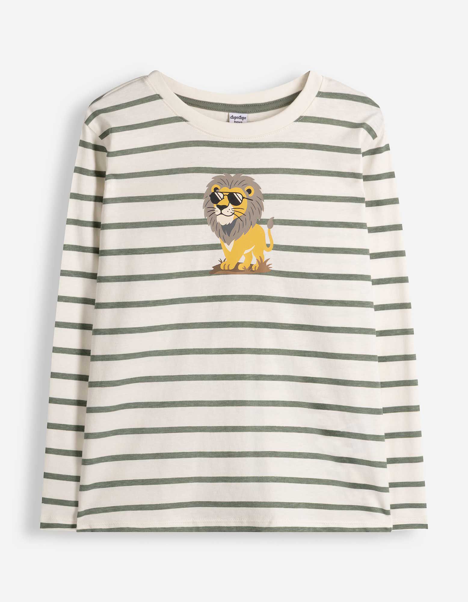 Longsleeve - Strepen - Donkergroen