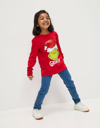Langarmshirt - Grinch - Dunkelrot