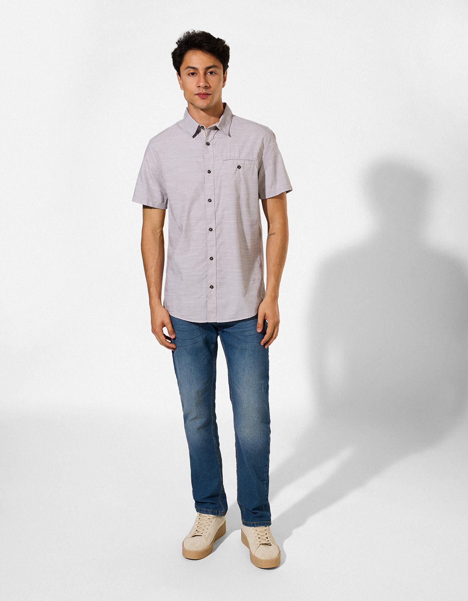 Chemise - Coton - Gris