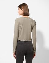 Longsleeve - Geribd - lichtgroen