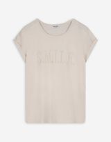 T-Shirt - Stickerei - beige