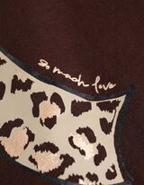 Tričko - Třpytivý potisk - tmave hneda