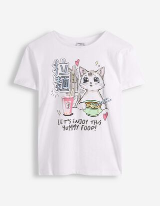 T-Shirt - Glitzerprint - wei&szlig;