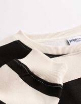 Sweatshirt - Streifen - wei&szlig;