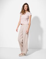 T-Shirt - Gerippt - rosa