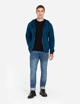 rozpinana bluza - kaptur z troczkiem - turkusowy