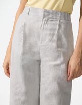 Hlače - seersucker - bijela