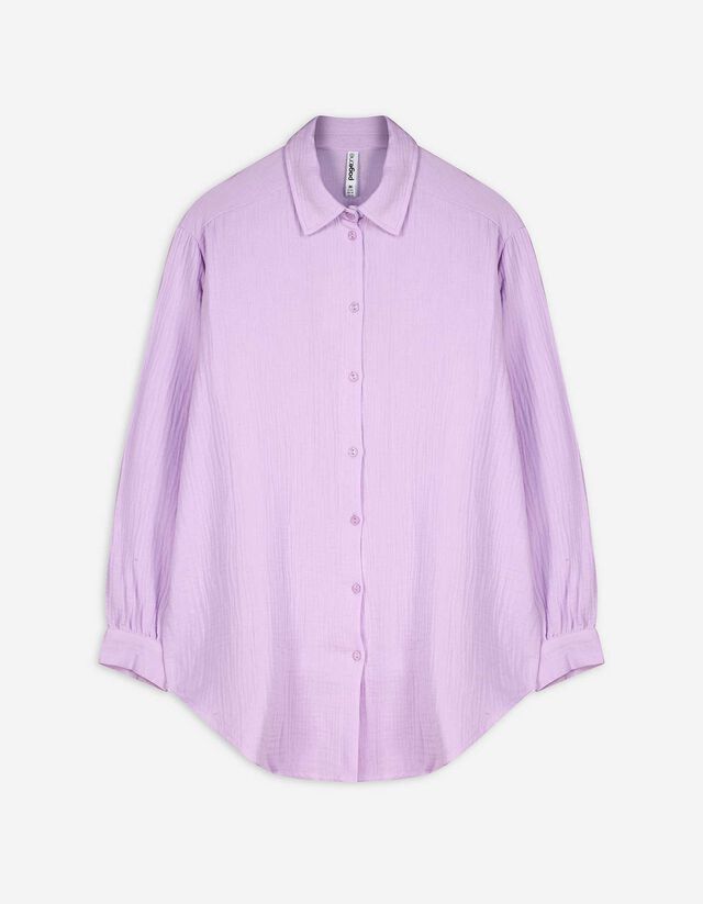 Bluse - einfarbig - lila