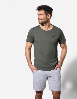 T-Shirt - Stickereien - dunkelgr&uuml;n
