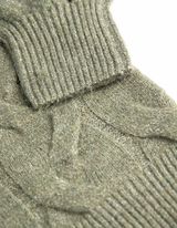 Sweter z dzianiny - dzianina kablowa - ciemny zielony