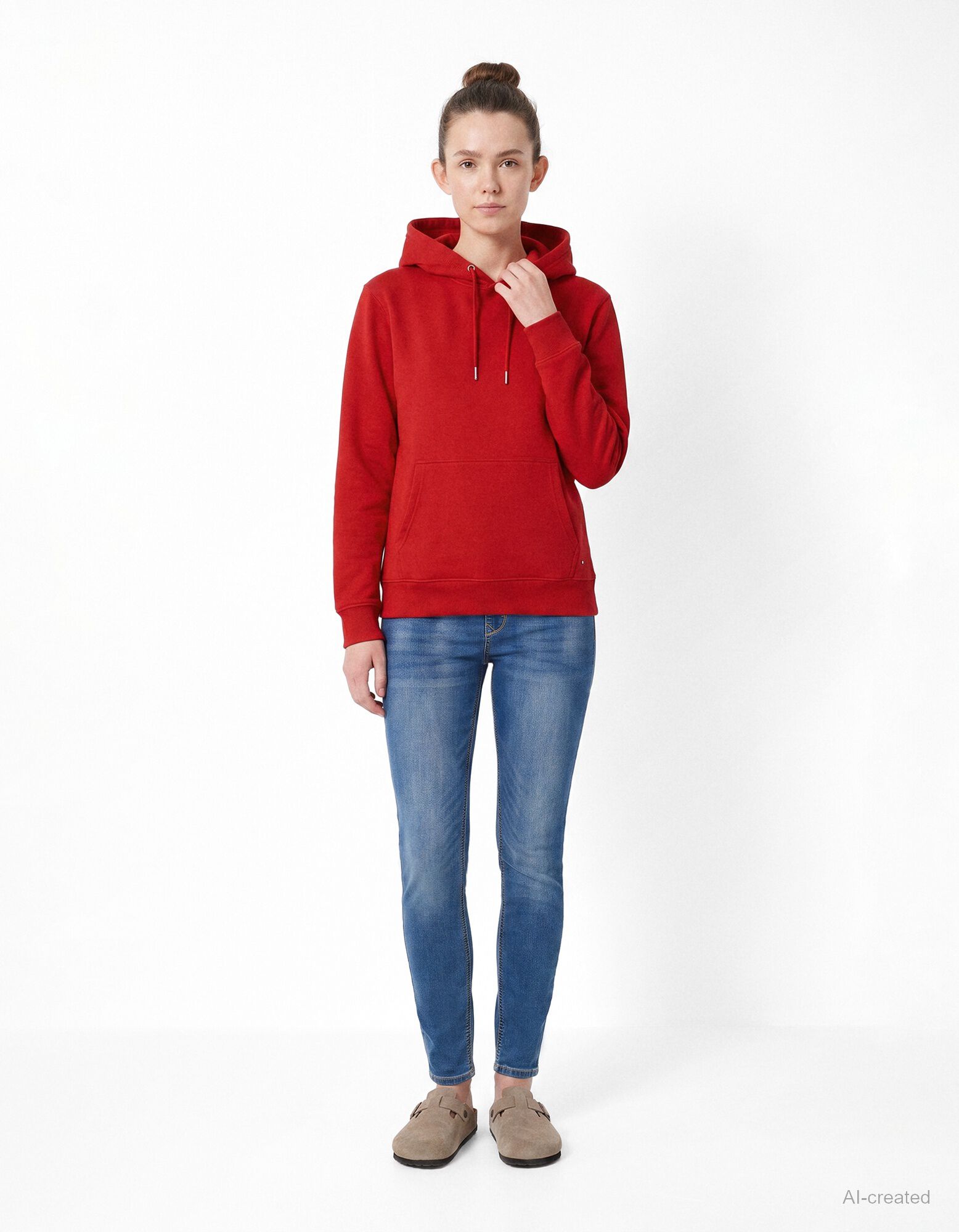 Sweat &agrave; capuche - Capuche - Rouge