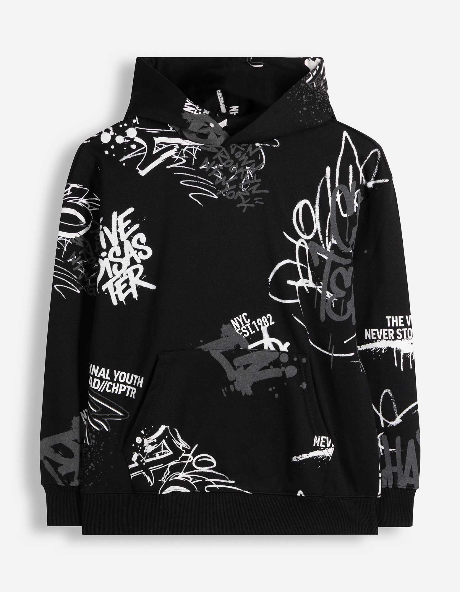 Hoodie - Oversized Fit - Schwarz