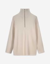 Trui - Ritssluiting - beige
