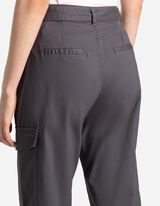 Kelnės su kišenėmis - Medvilnės mišinys - tamsiai pilkas