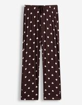 Pyjama Set aus Shirt und Hose - Viskose - Dunkelbraun