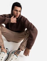 Tepláková bunda - Oversized Fit - tmavohneda