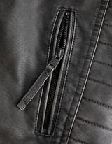 Biker-jakk - eemaldatav kapuuts - tumehall