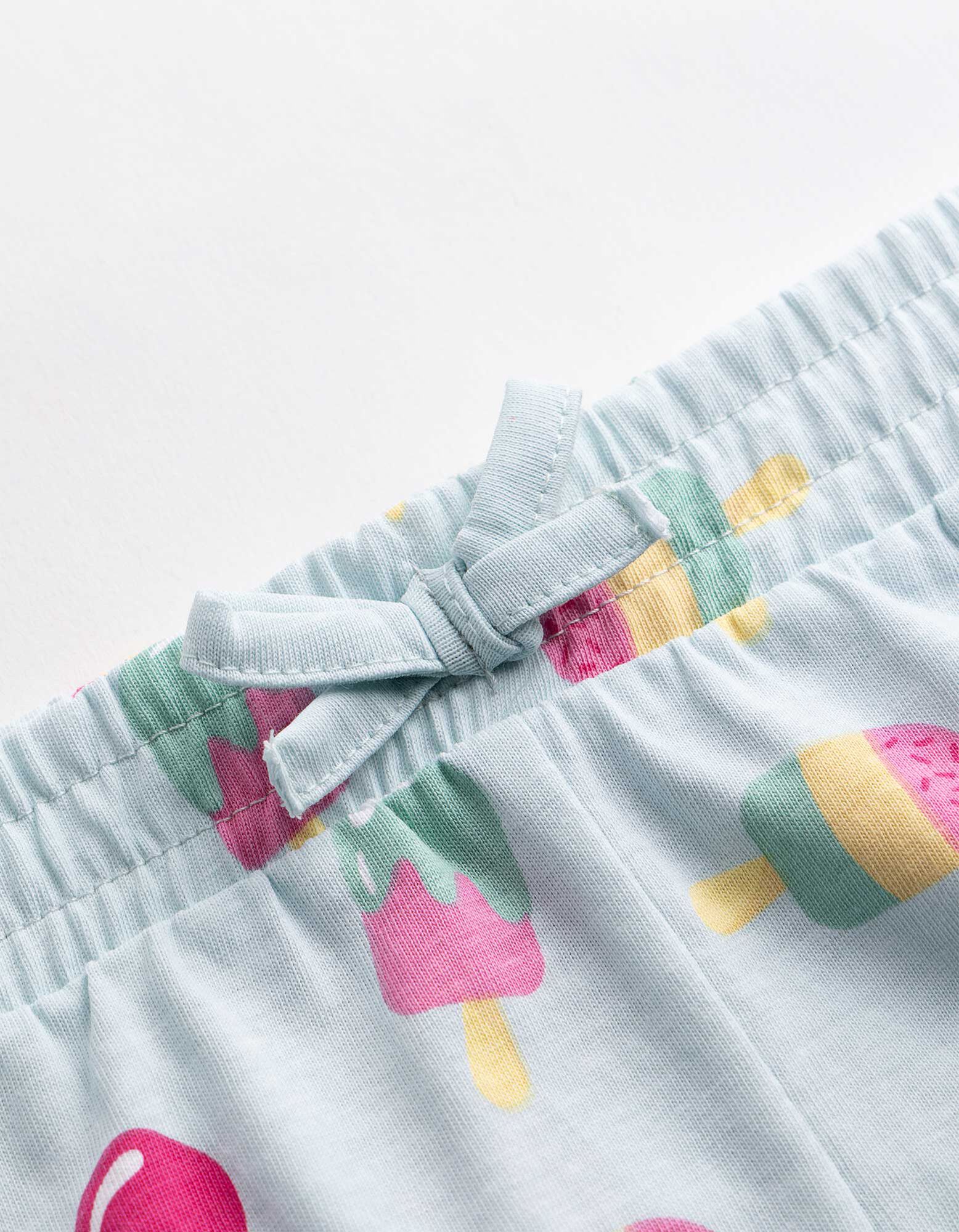 Shorts - Allover-Print - Hellblau