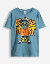 T-shirt - Voorkantprint - blauw