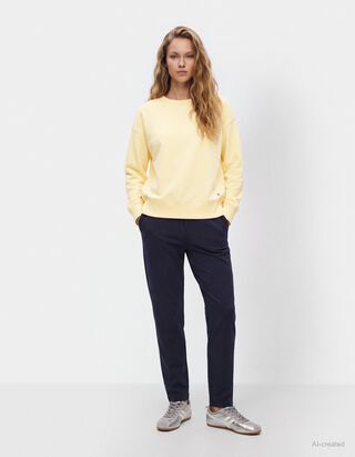 Sweatshirt - Oversized Fit - Hellgelb