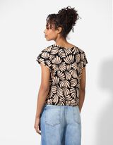 T-Shirt - Allover-Print - schwarz