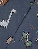 Langarmshirt - Allover-Print - hellblau