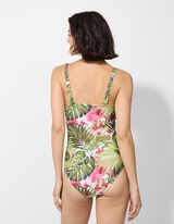 Badeanzug - Allover-Print - hellgrün