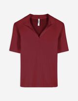 Polo - Mélange de coton - Rouge foncé