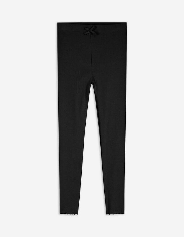 legginsy - jednokolorowy - czarny