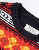 Pletený sveter - Vianoce - tmavomodra