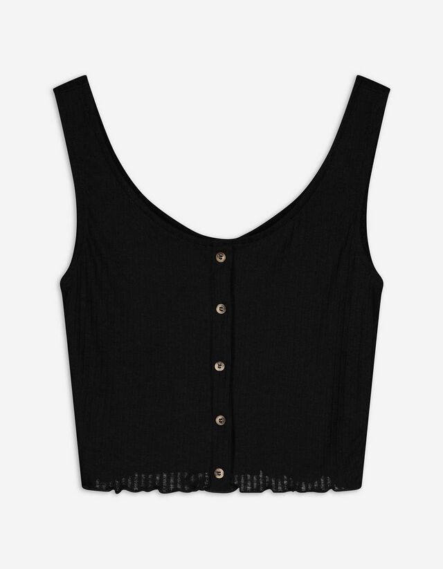 Top - Misto viscosa - nero