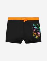 Badehose - Print - schwarz