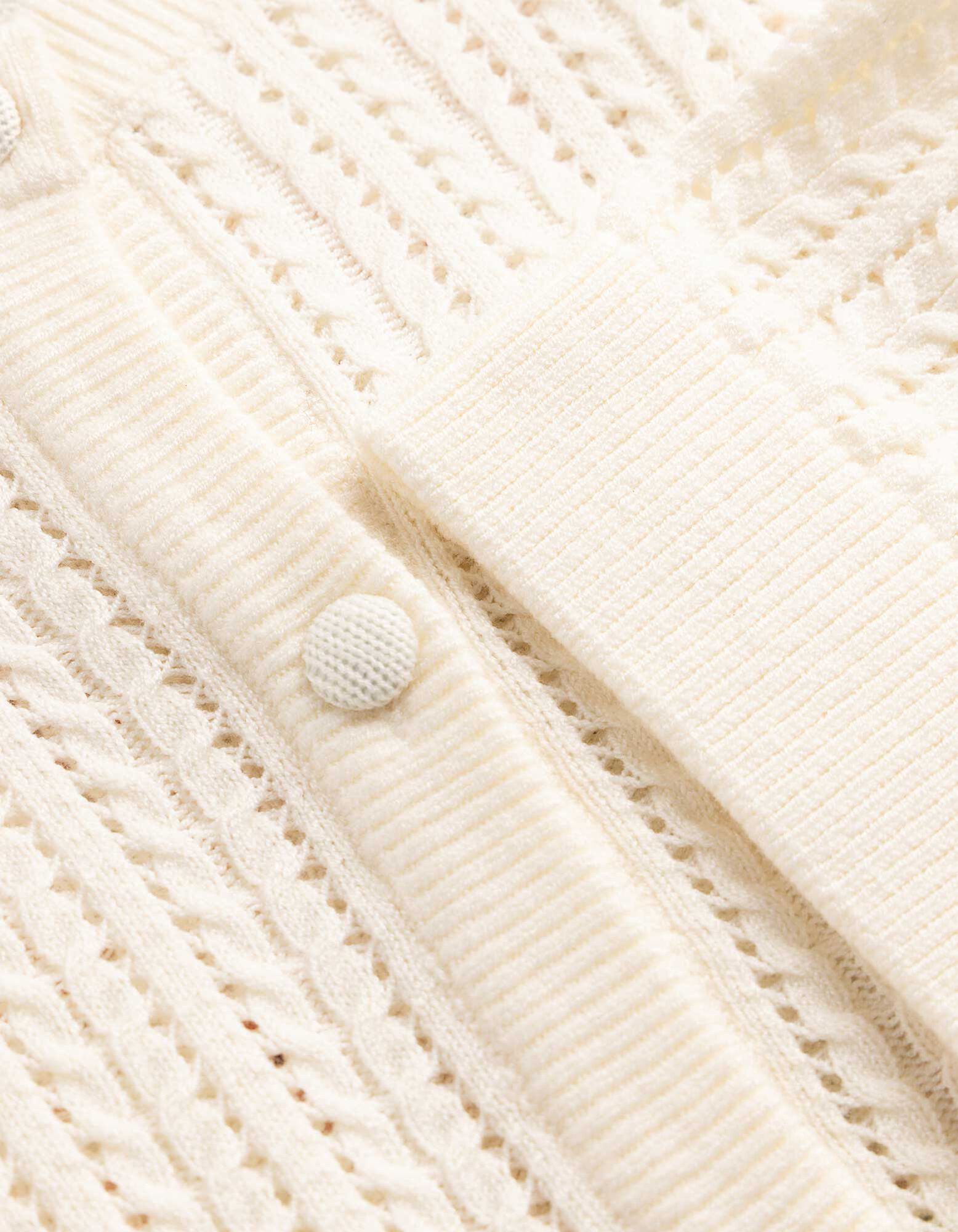 Cardigan - Knopfleiste - wei&szlig;