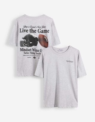 T-Shirt - R&uuml;ckenprint - Hellgrau