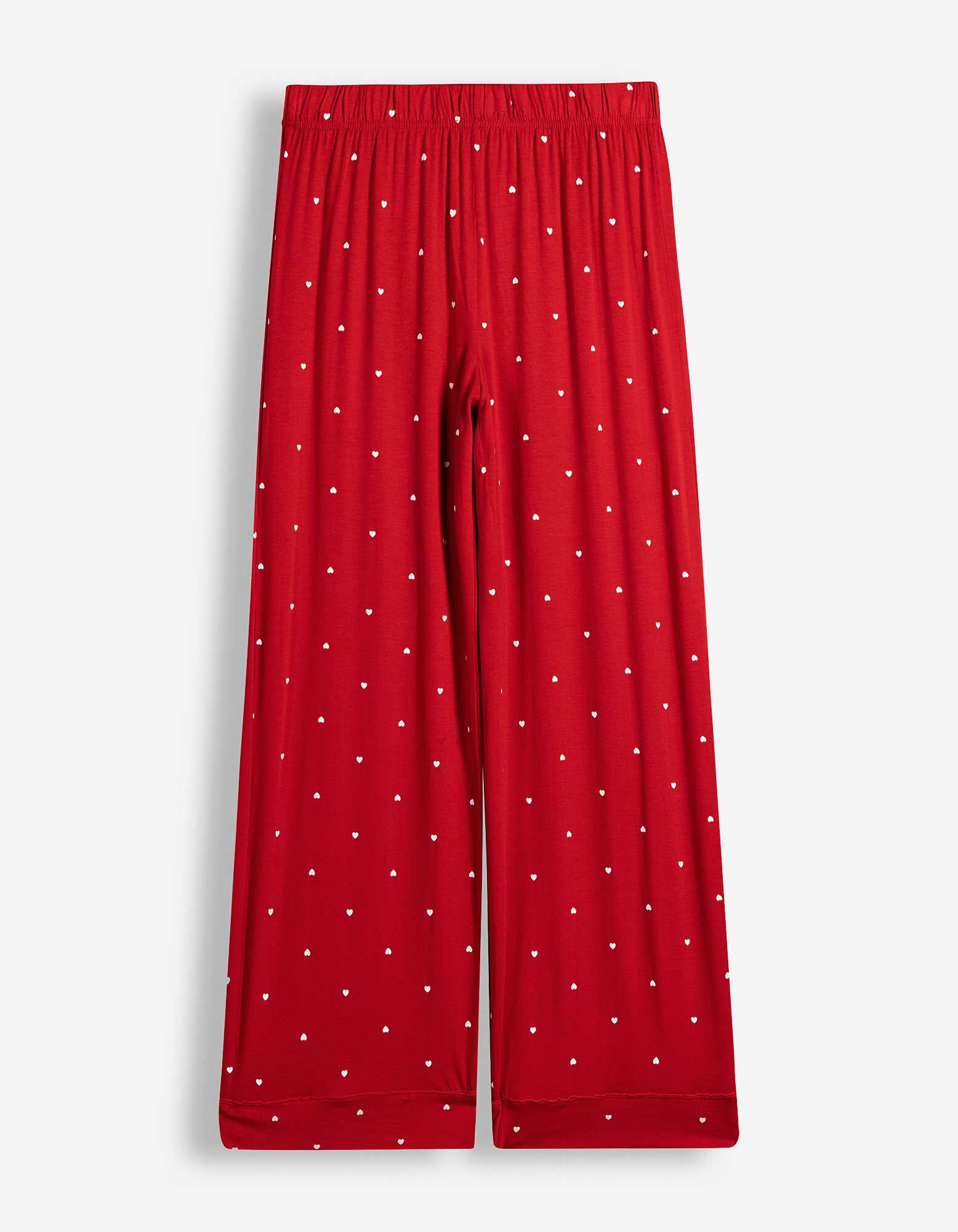 Pyjama Set aus Shirt und Hose - Rot