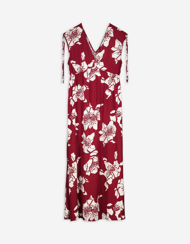 Maxikleid - Viskose - dunkelrot