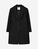 Mantel - Wol look - zwart