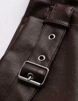 Minisukně - PU - tmave cervená