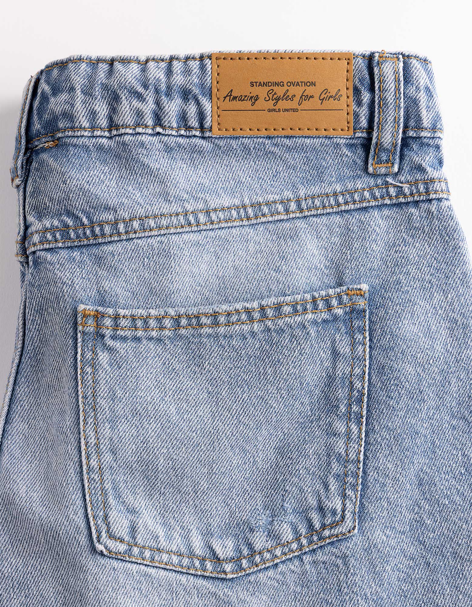 Pantaloni scurți denim - Distrus - Albastru