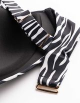 Haut de bikini - motif z&egrave;bre - noir