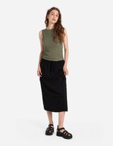 Majica na bretele - Naborani izgled - tamno-zelena